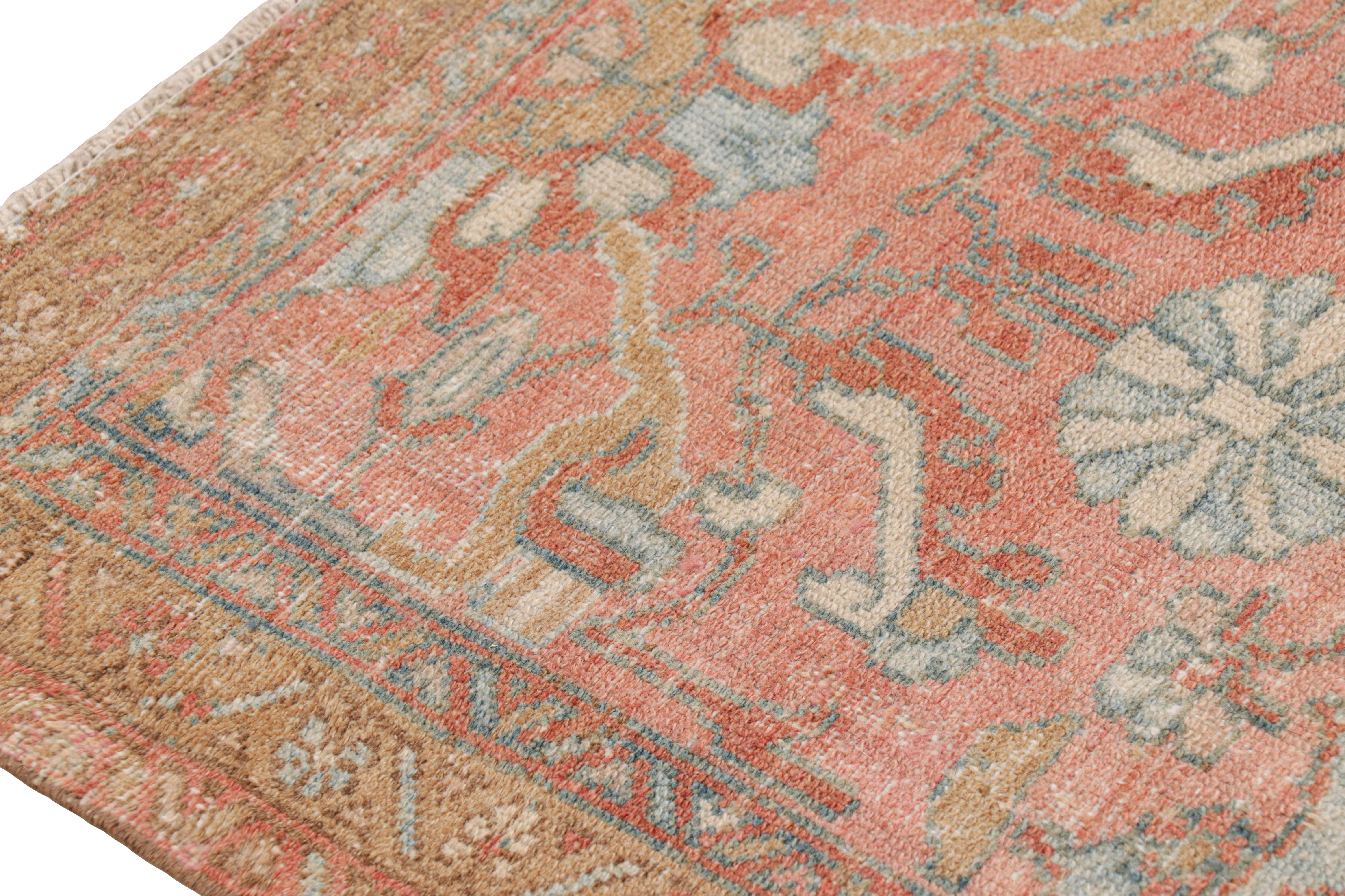 Mid-20th Century Vintage Bakhtiari Style Runner Rug in Pink with Floral Pattern, from Rug & Kilim For Sale