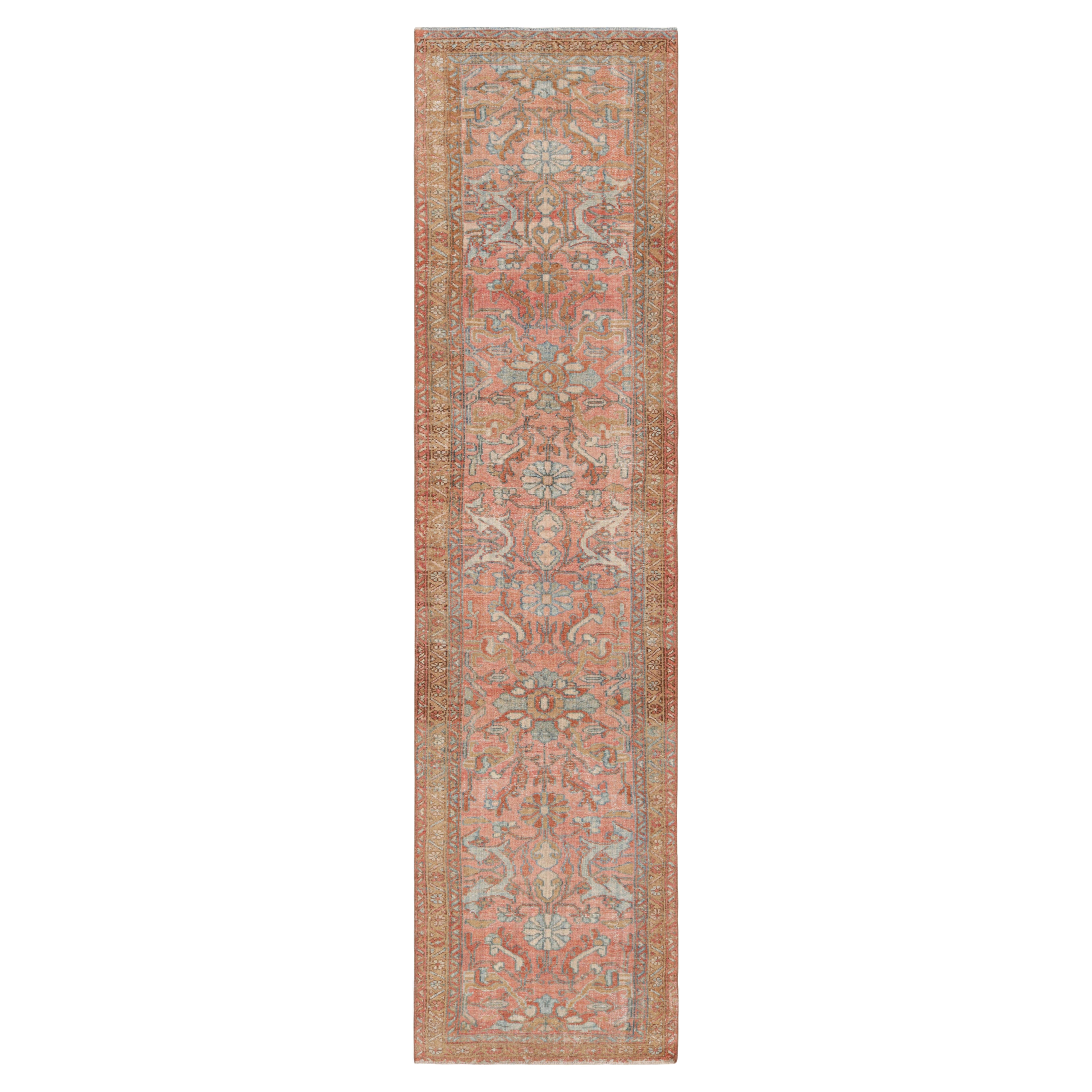 Vintage Bakhtiari Style Runner Rug in Pink with Floral Pattern, from Rug & Kilim For Sale