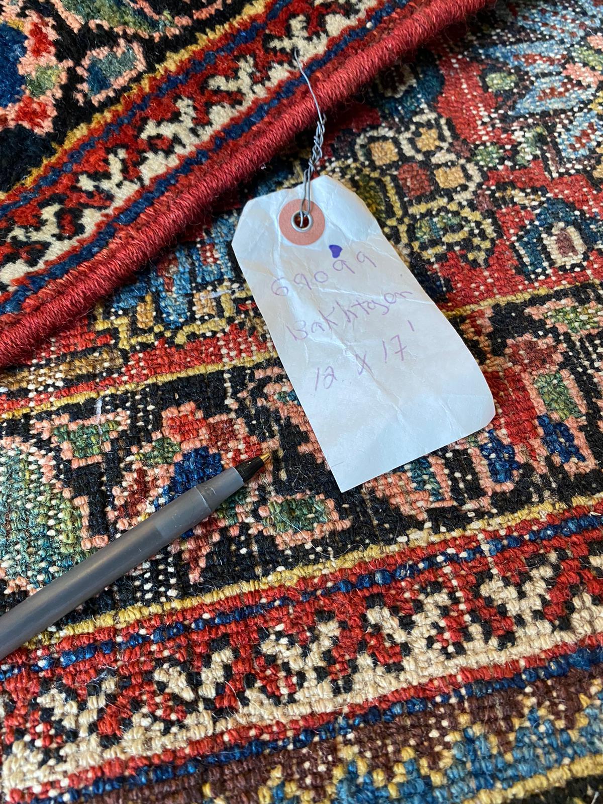 Wool Vintage Bakhtiyar Persian Rug For Sale