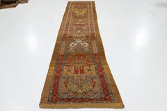 Vintage Bakshaeish Brown Persian Wool Runner With Allover Pattern