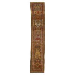 Vintage Bakshaeish Brown Persian Wool Runner With Allover Pattern