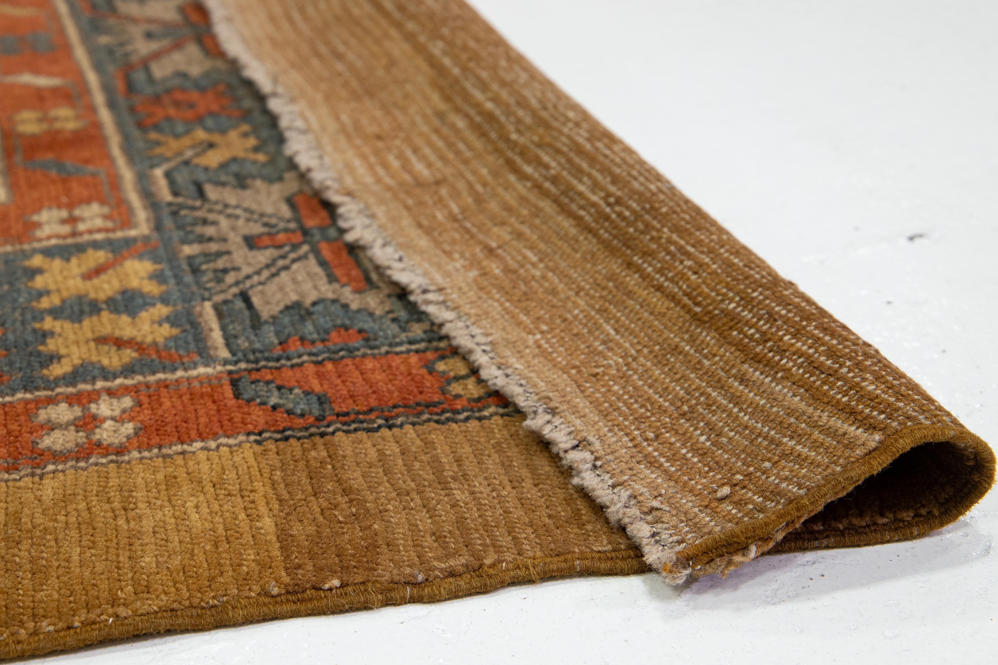 Vintage Designed Bakshaish Tribal Brown Wool Rug For Sale 1