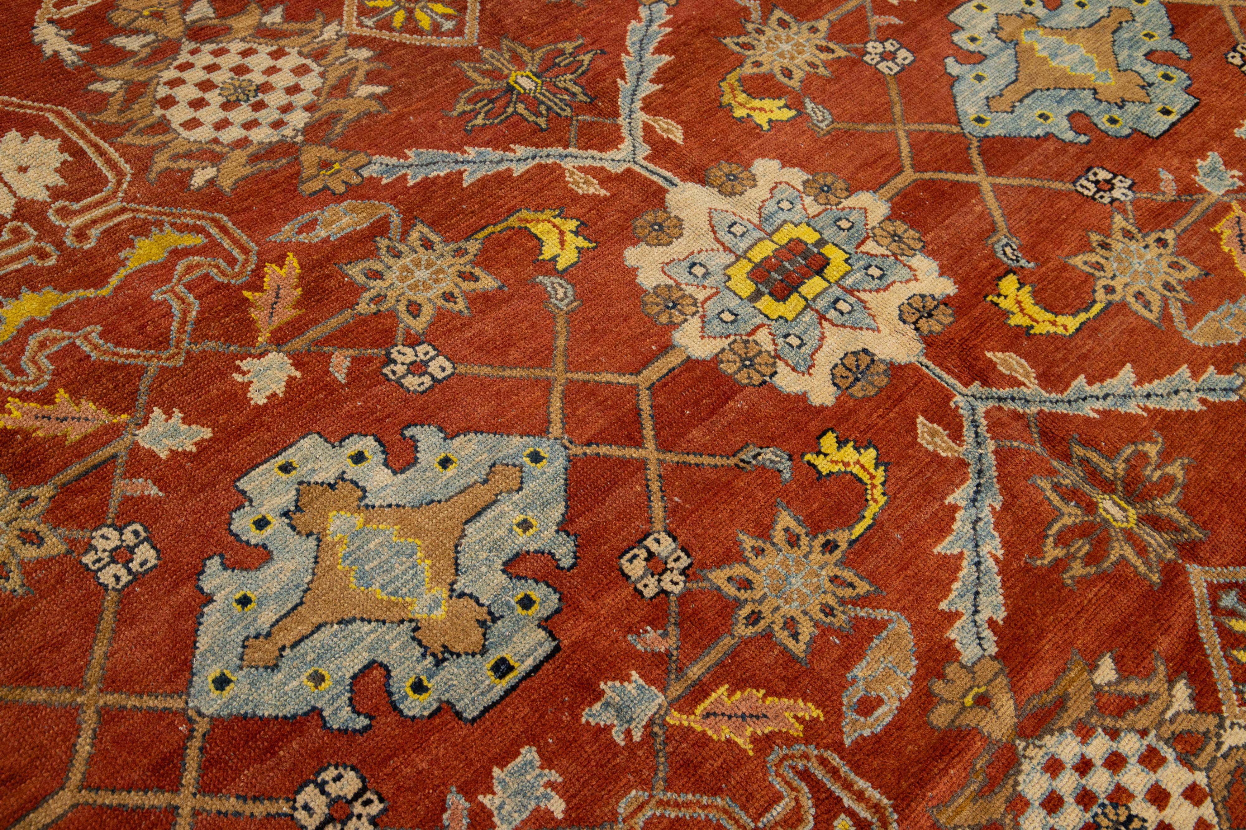 Vintage Bakshaish Tribal Red Wool Rug en vente 7