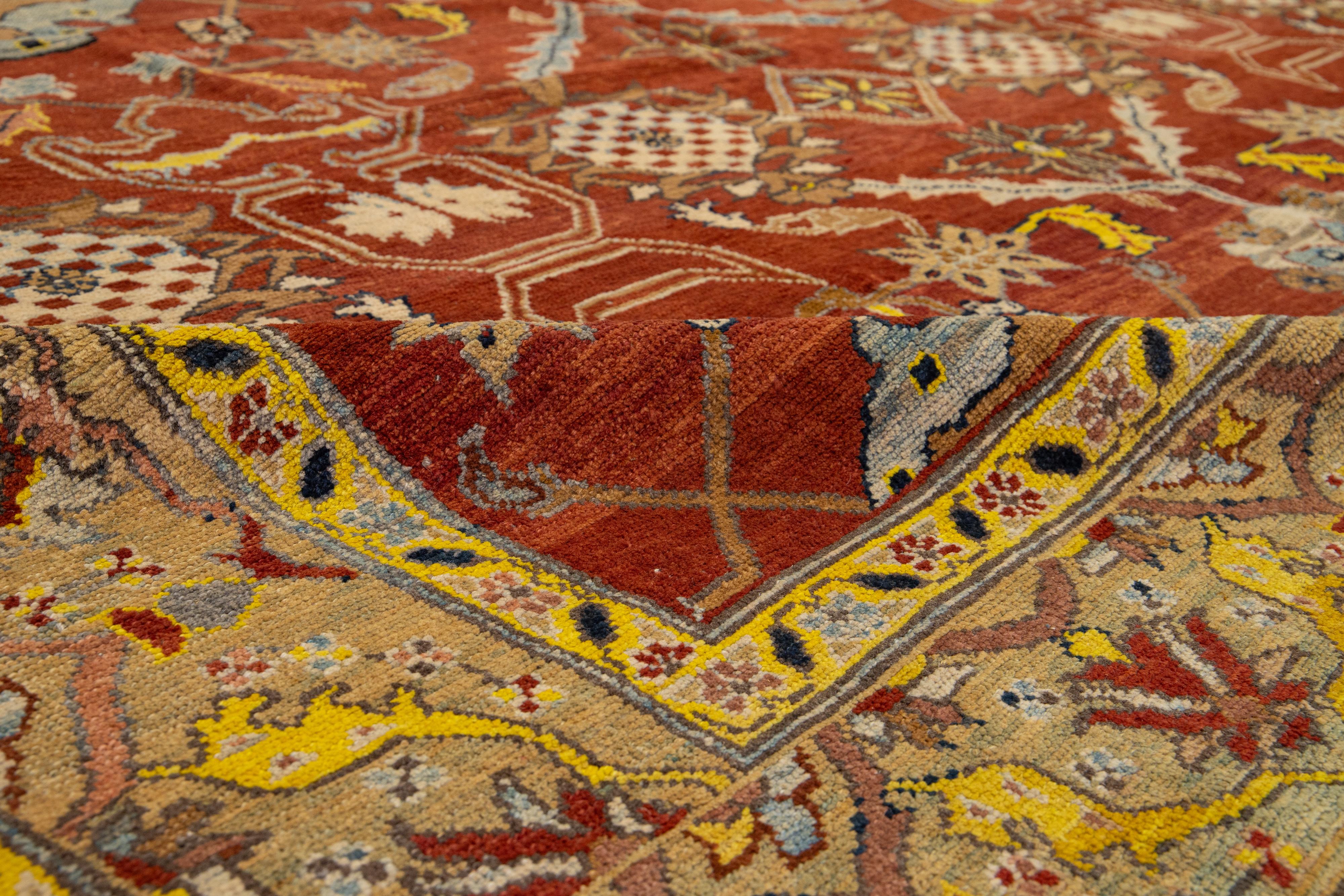 Vintage Bakshaish Tribal Red Wool Rug en vente 8