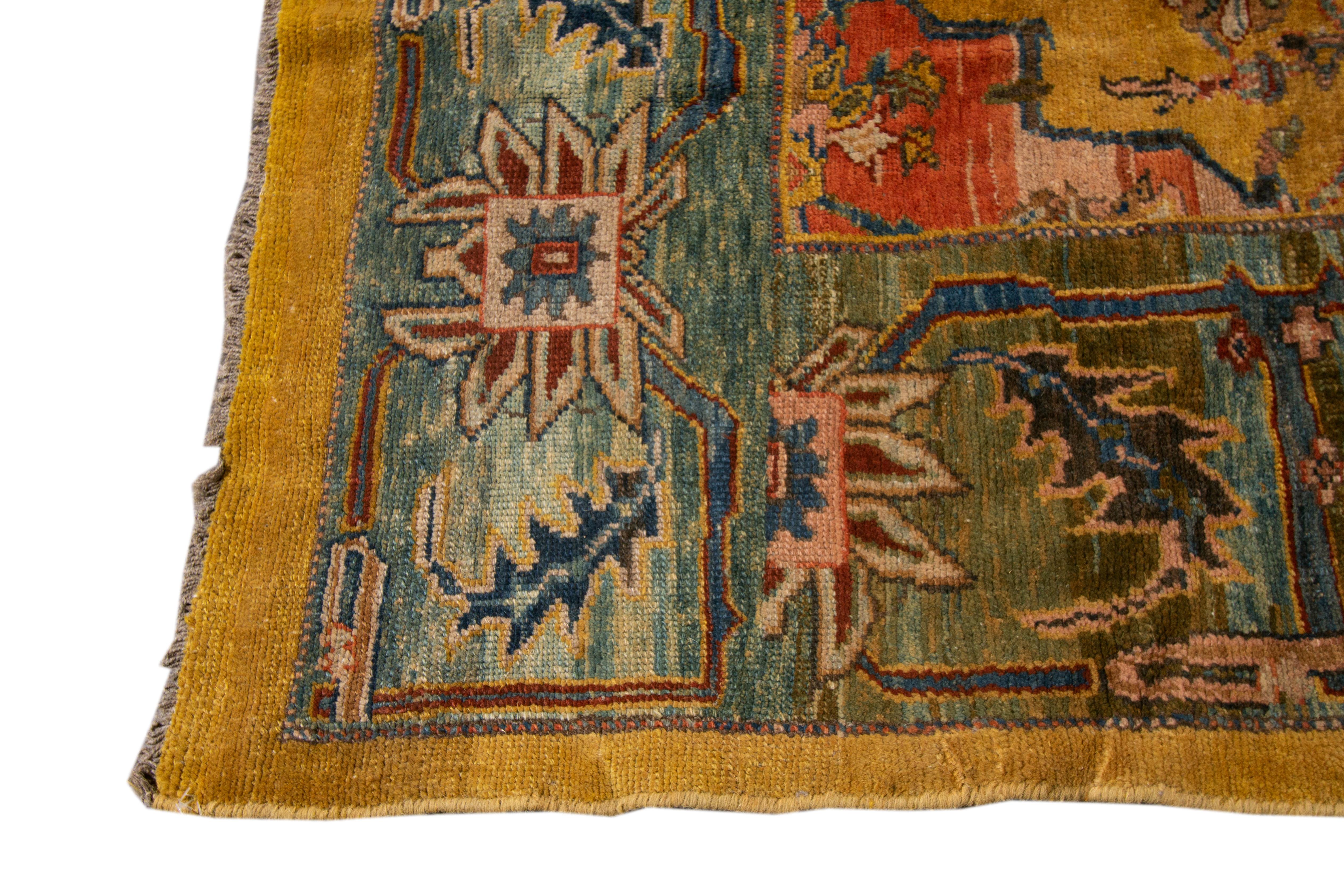 Hand-Knotted Vintage Bakshaish Tribal Wool Rug