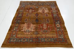 Vintage Designed Bakshaish Tribal Brown Wool Rug