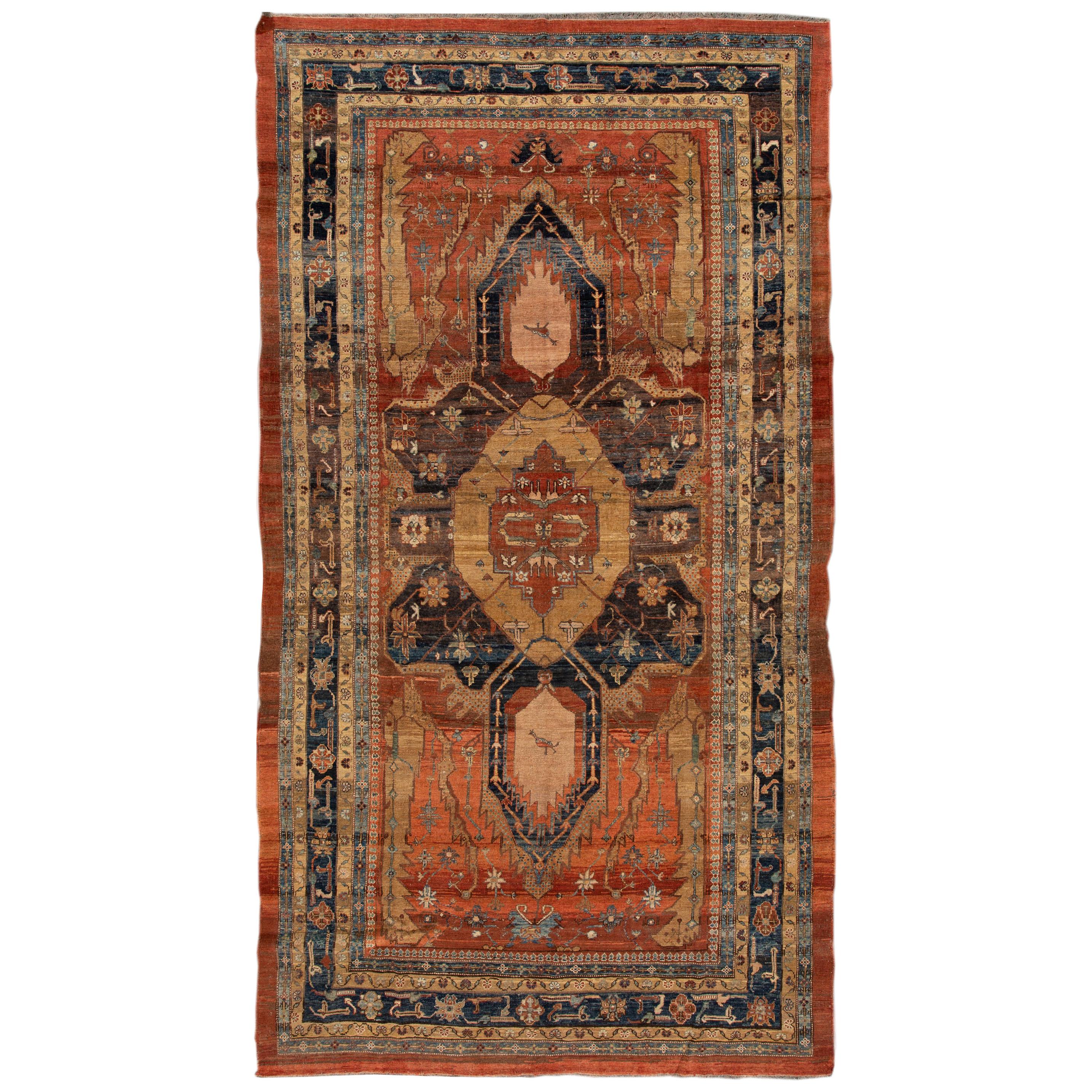 Vintage Bakshaish Tribal Wool Rug For Sale