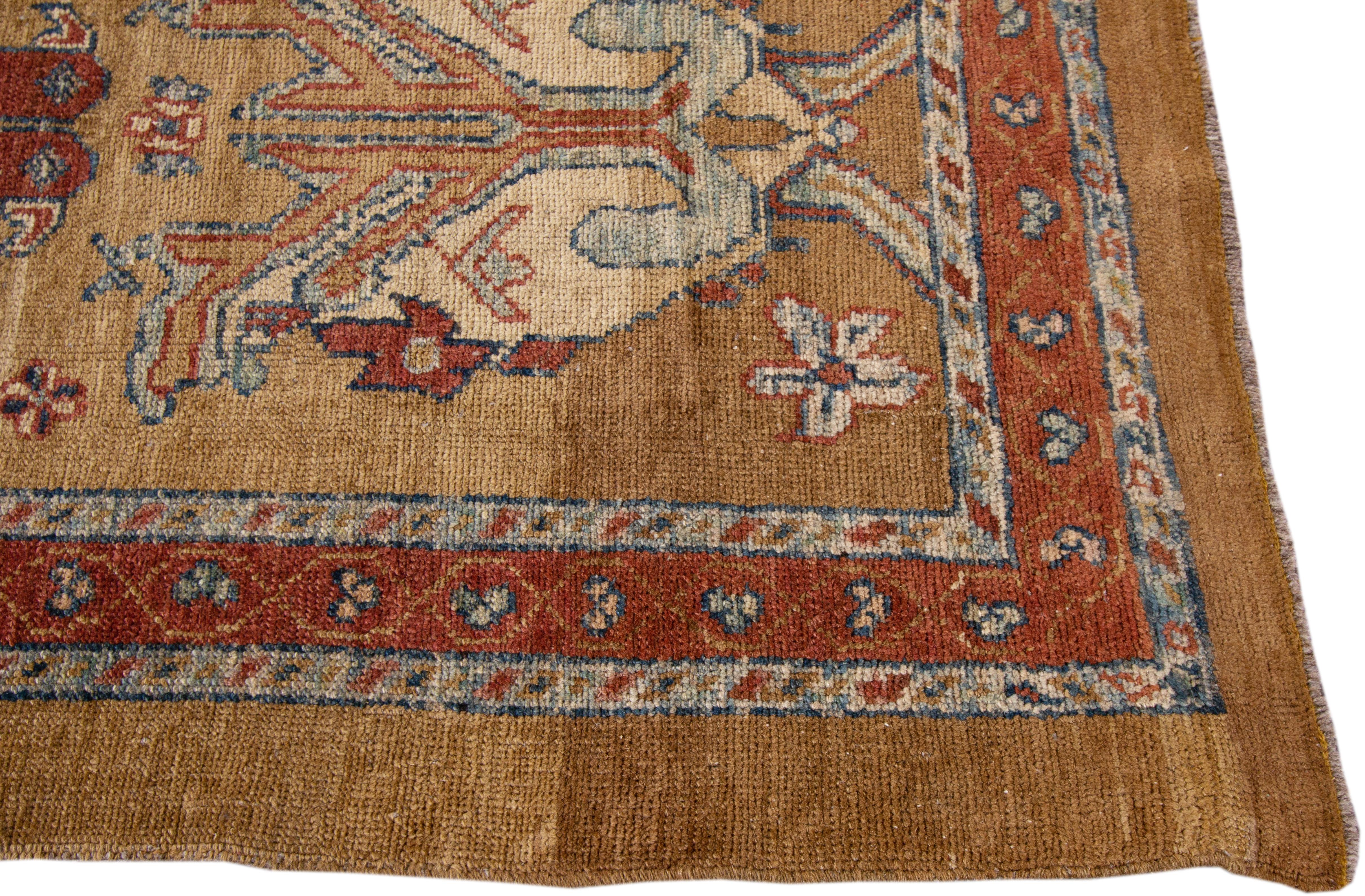 Hand-Knotted Vintage Bakshaish Tribal Wool Runner For Sale