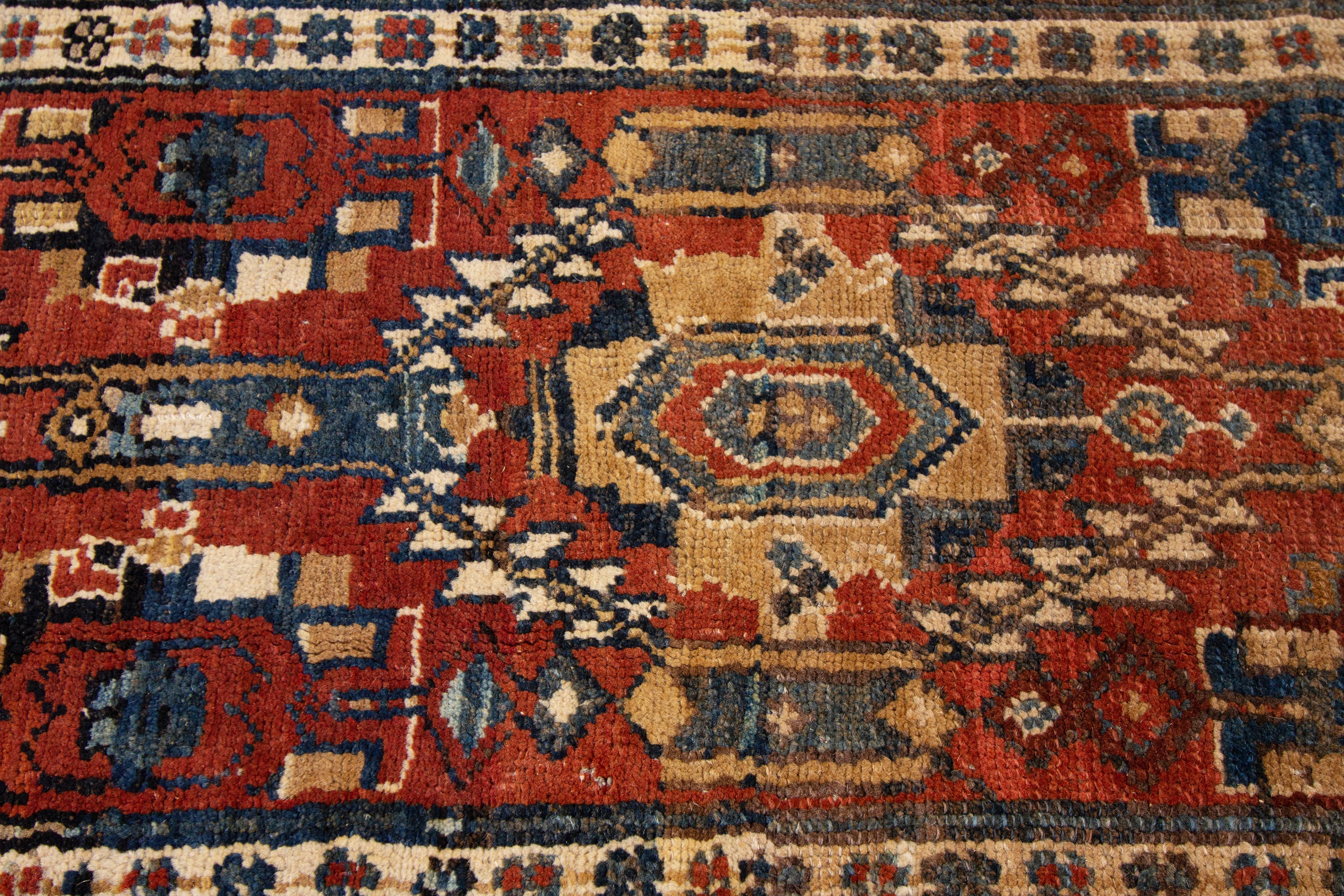 Vintage Bakshaish Tribal Wool Runner In Good Condition For Sale In Norwalk, CT