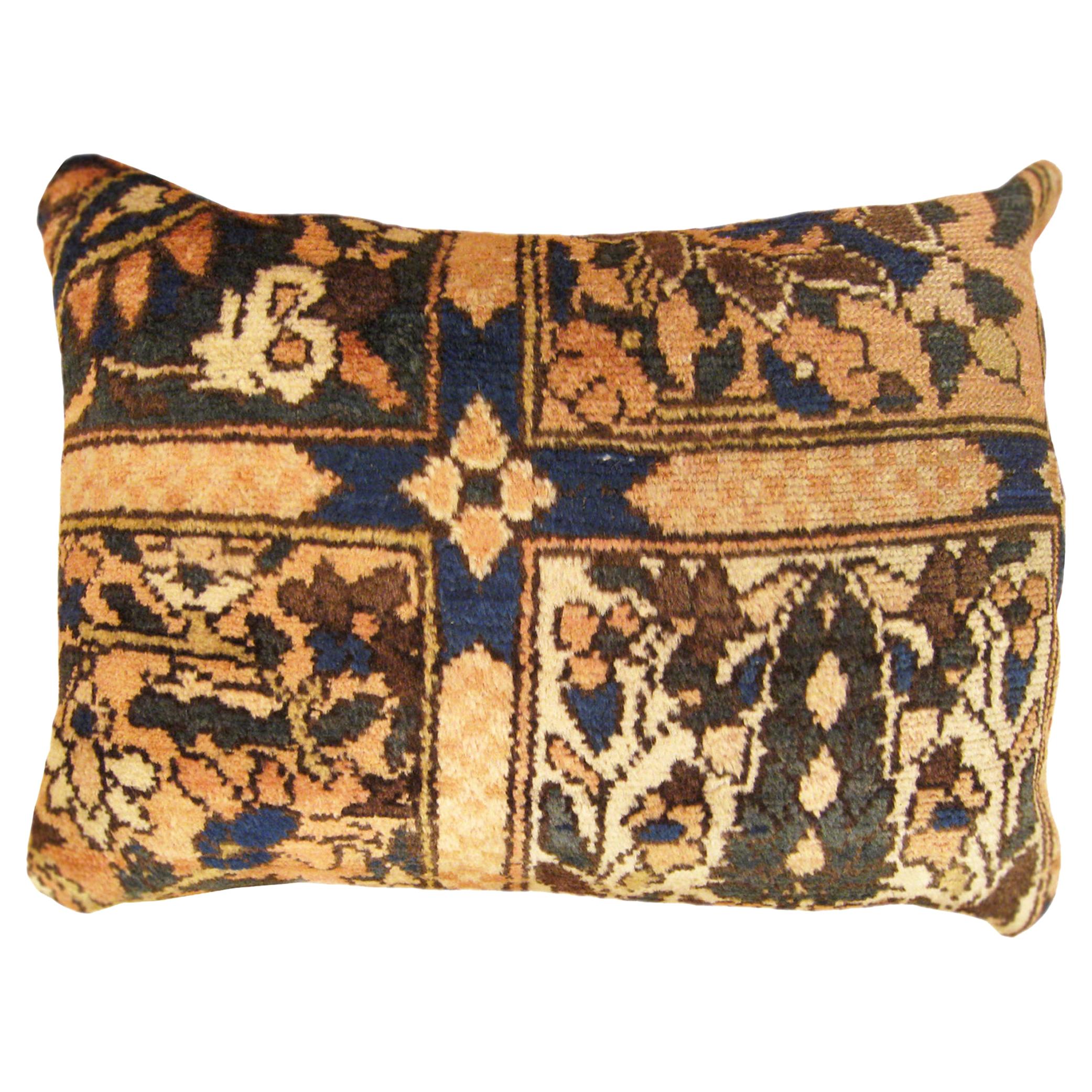 Vintage Decorative Persian Tabriz Oriental Carpet Pillow For Sale at 1stDibs
