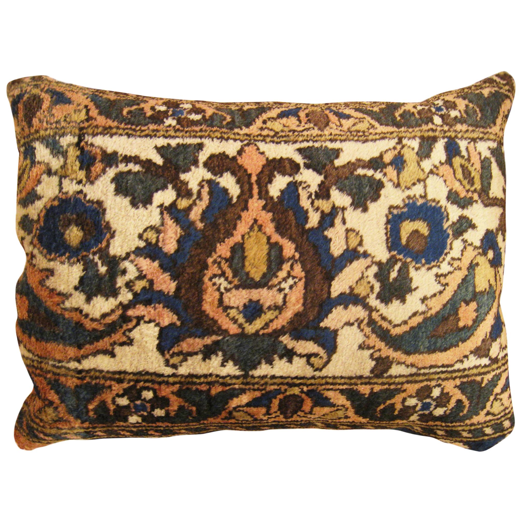 Vintage Persian Baktiari Decorative Oriental Rug Pillow For Sale