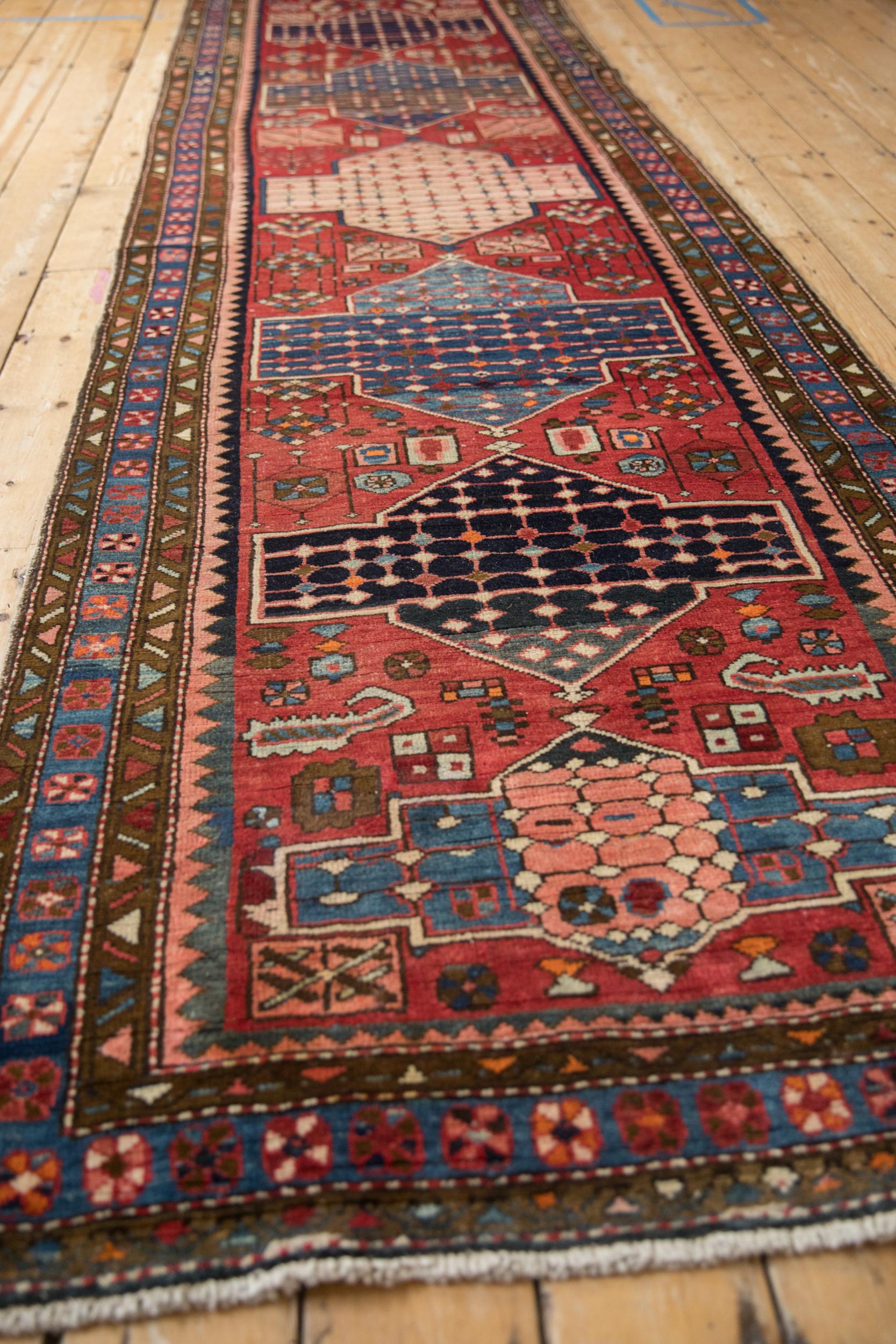 Wool Vintage Baktiari Rug Runner For Sale