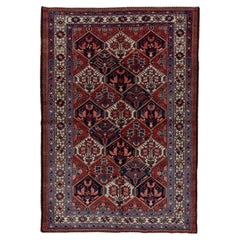Vintage Baktiary Rug Garden Panel Design