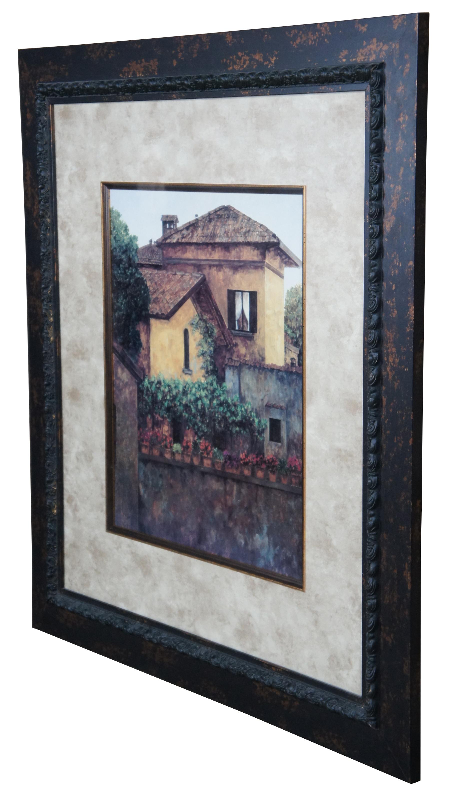 Vintage Baldwin Art Group Golden Villa framed Tuscan print. Measures: 44