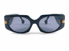 Vintage Balenciaga BS3  Sleek Black Grey Lenses 1980'S Sunglasses Made In France