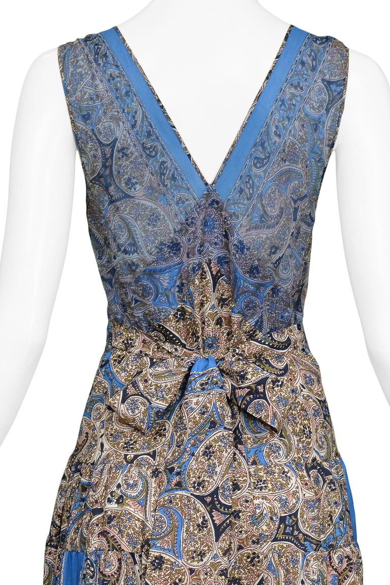 Vintage Balenciaga By Ghesquiere Blue and Paisley Patchwork Maxi Dress