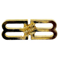 Retro Balenciaga Gold Plated Pin Brooch 1990s