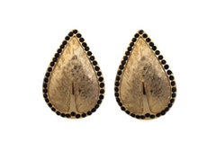 Vintage BALENCIAGA Leaf Rhinestone Earrings Necklace Set