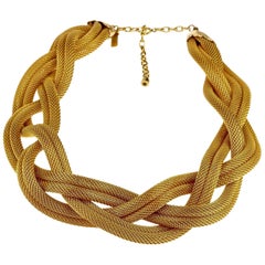 Vintage BALENCIAGA PARIS Braided Mesh Choker Necklace