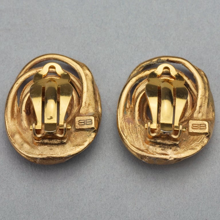 Vintage BALENCIAGA Spiral Earrings at 1stDibs