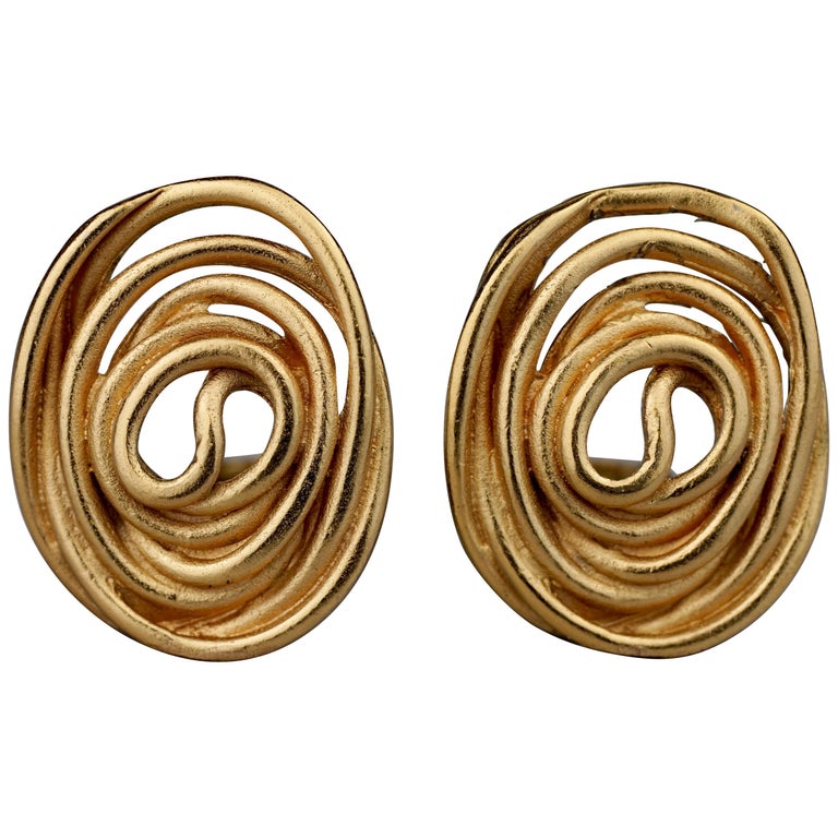 Vintage BALENCIAGA Spiral Earrings at 1stDibs