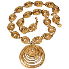 Vintage BALENCIAGA Spiral Link Long Necklace