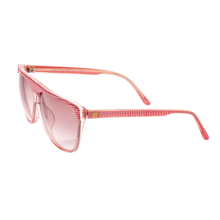 Pink Striped Aviator Sunglasses