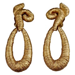 Vintage BALENCIAGA Wire Wrap Stylized Earrings