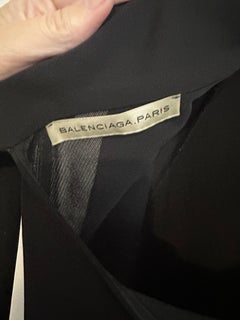 Vintage Balenciaga.Paris Draped Back Blouse Black size S Nicolas Ghesquière Era