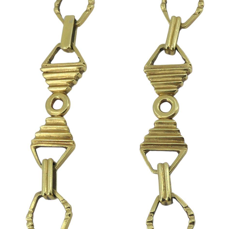 Collar de eslabones con cadena geométrica Vintage Balestra de oro de 14 quilates en venta 2