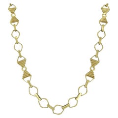 Vintage Balestra 14k Gold Geometric Chain Link Necklace