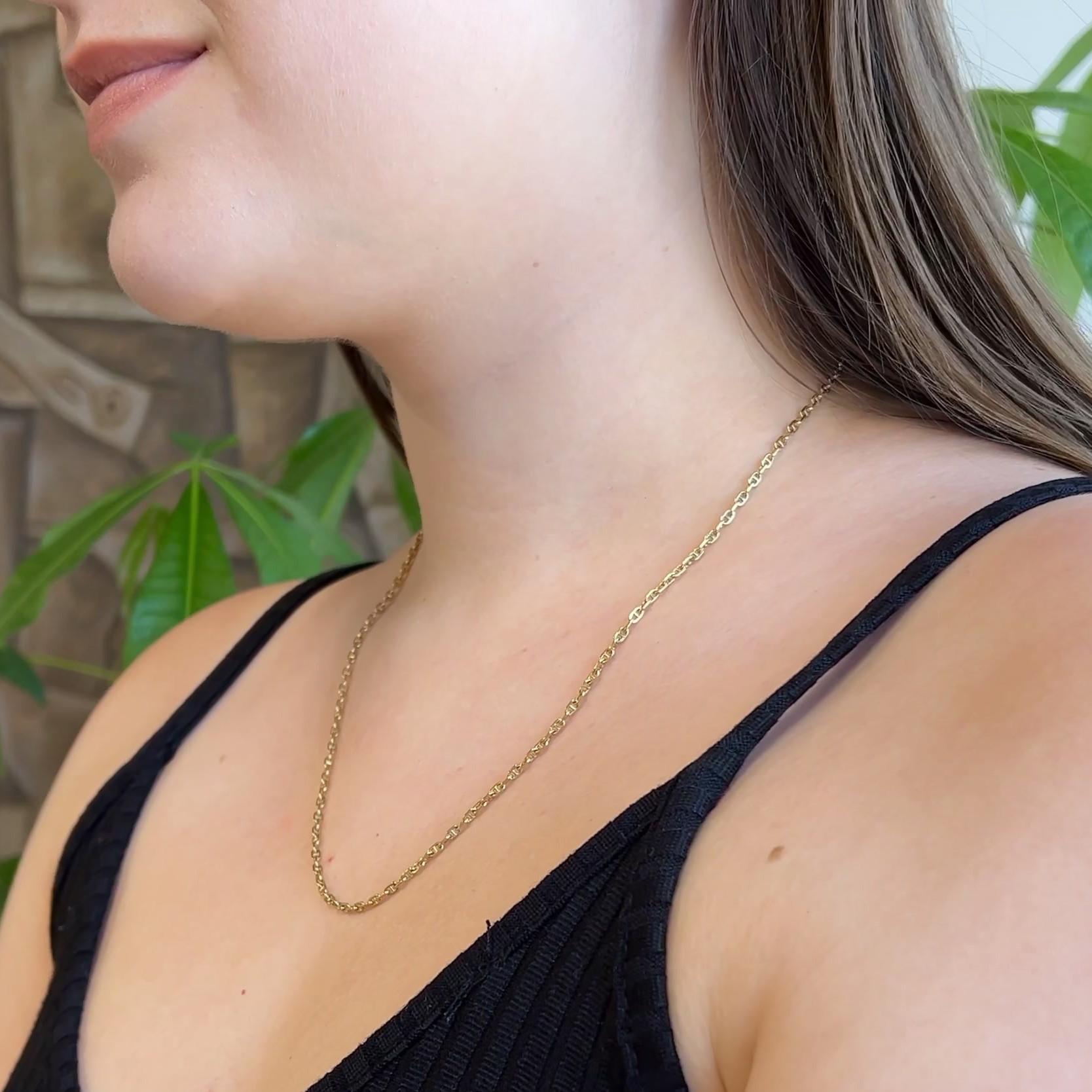 Vintage Balestra Italienische 18 Karat Gelbgold Gucci Mariner Gliederkette Halskette im Zustand „Hervorragend“ in Beverly Hills, CA