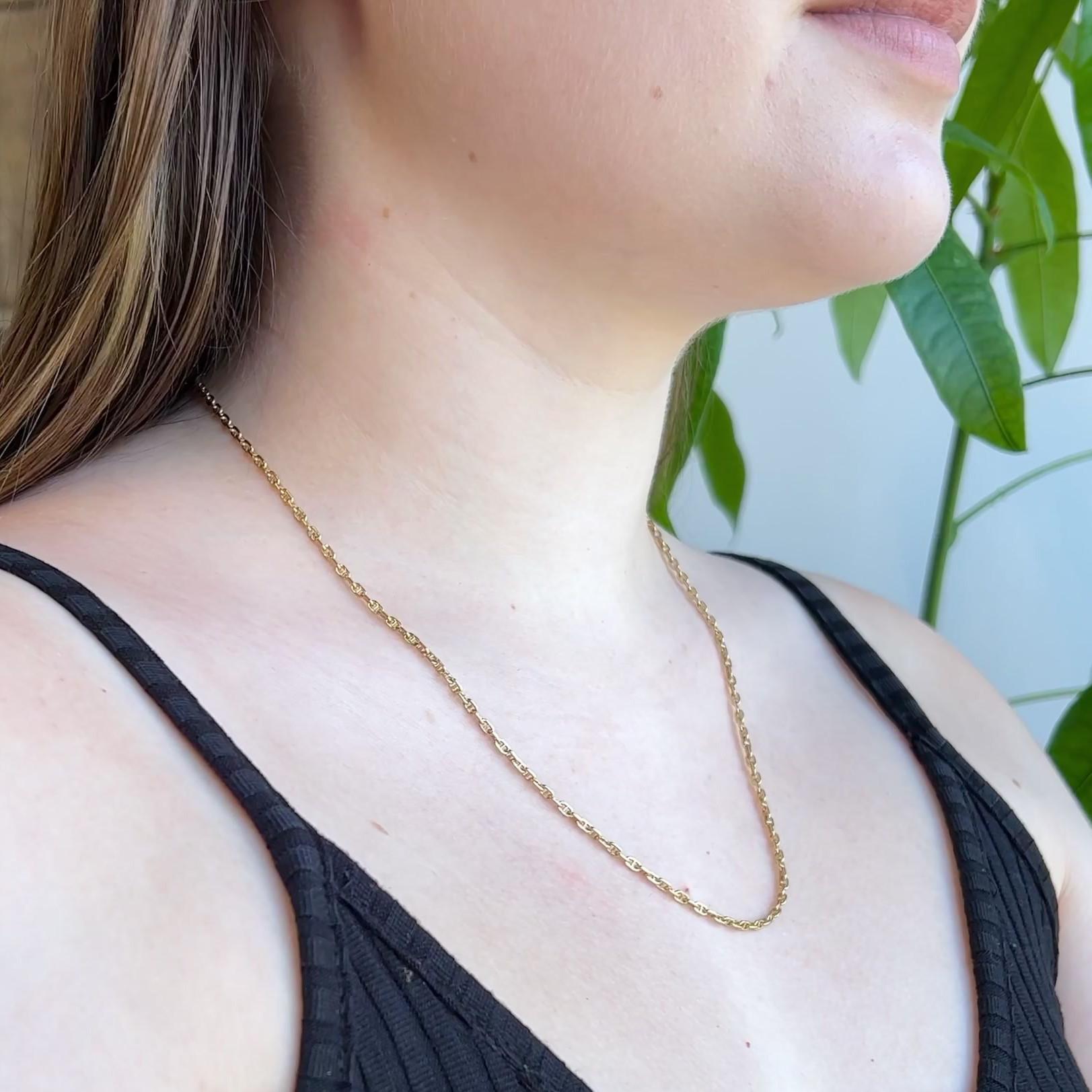 Vintage Balestra Italienische 18 Karat Gelbgold Gucci Mariner Gliederkette Halskette für Damen oder Herren