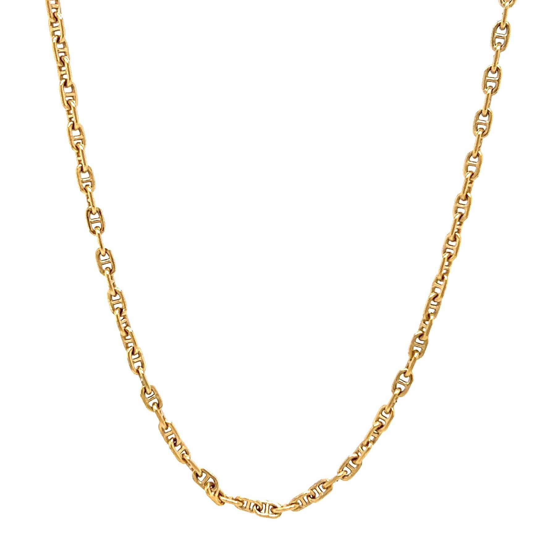 Vintage Balestra Italian 18 Karat Yellow Gold Gucci Mariner Link Chain Necklace In Excellent Condition In Beverly Hills, CA
