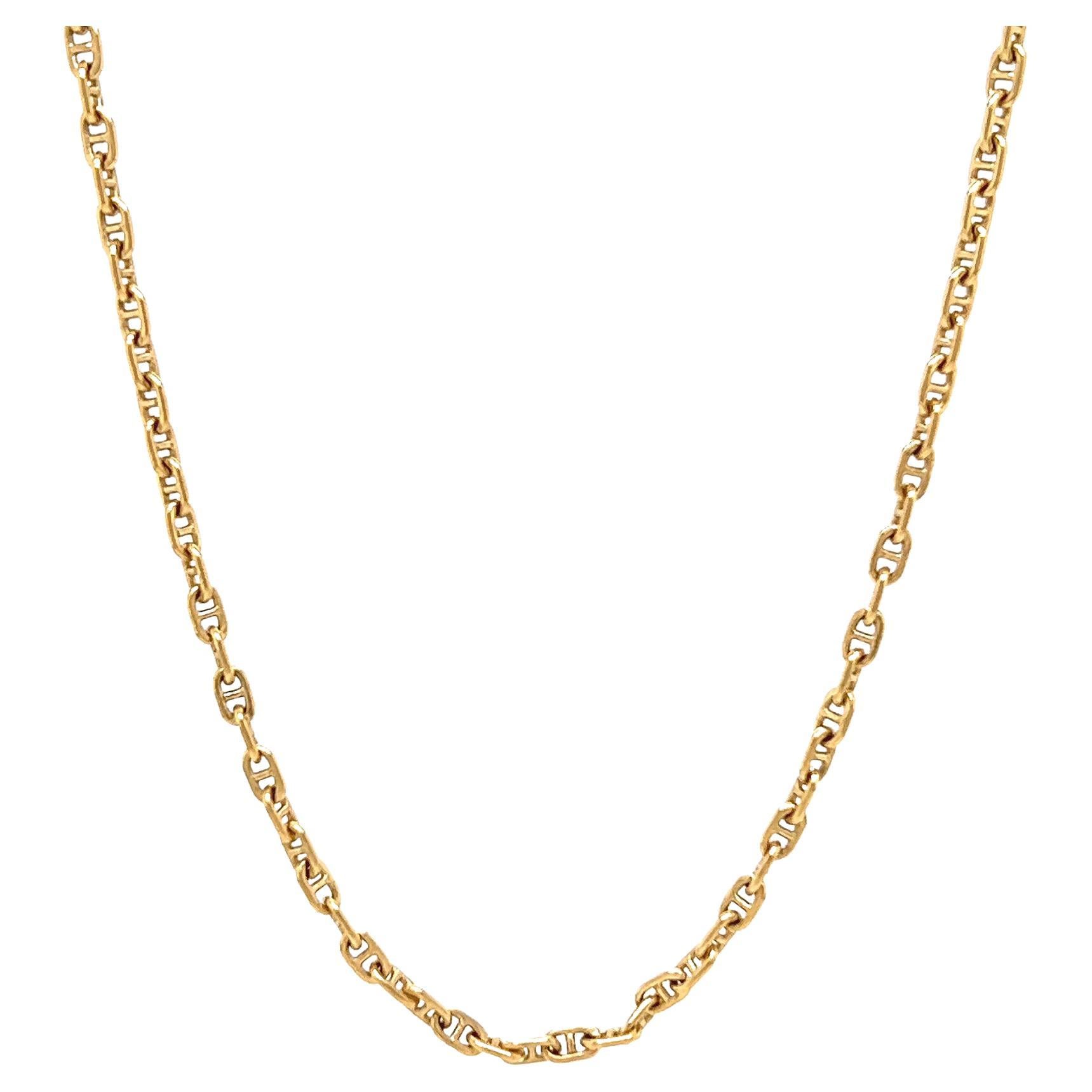 Vintage Balestra Italian 18 Karat Yellow Gold Gucci Mariner Link Chain Necklace