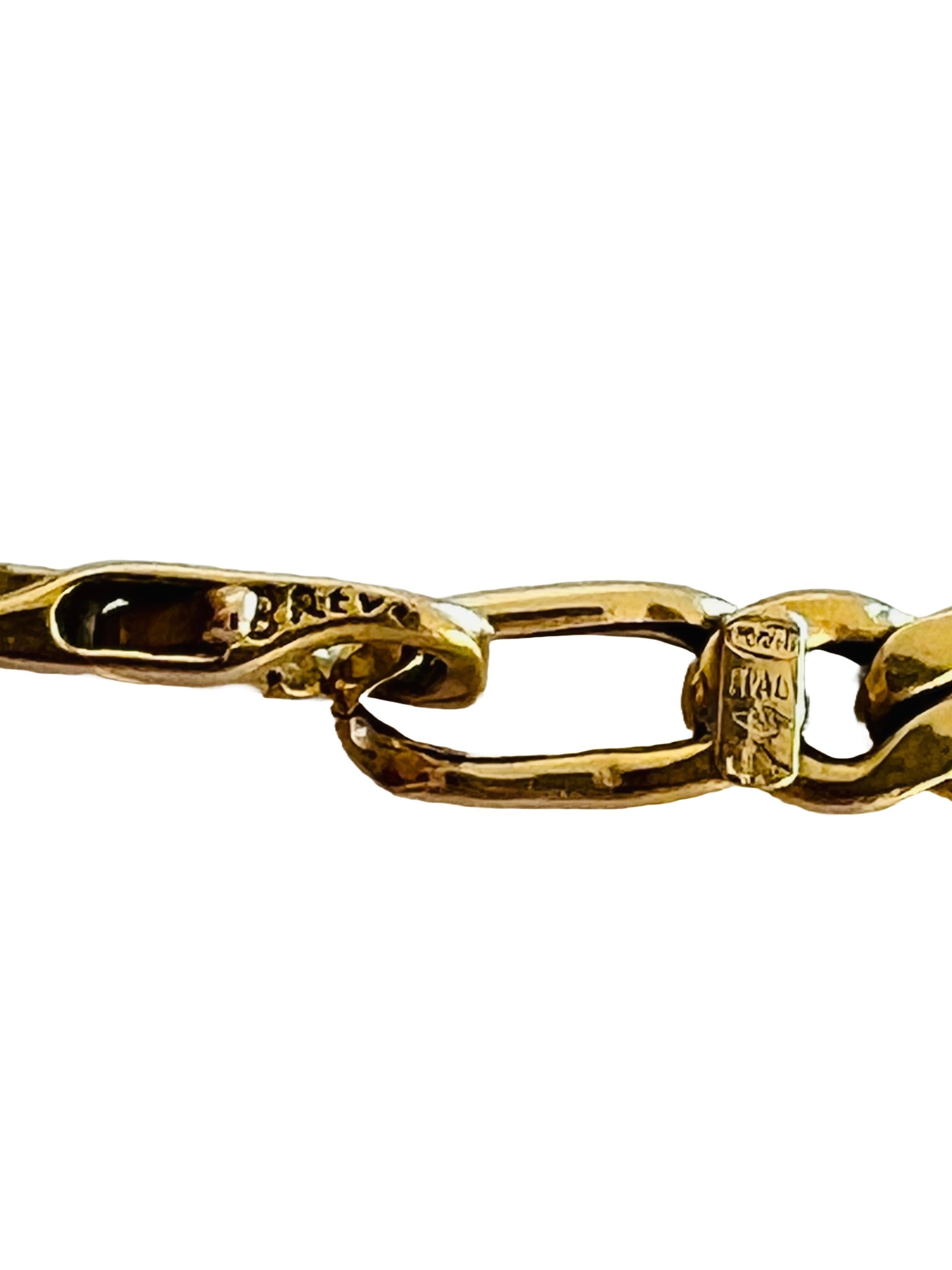 Vintage Balestra Italy 14K 585 Yellow Gold Figaro Chain Necklace Unisex 19