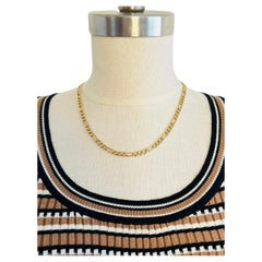 Vintage Balestra Italy 14K 585 Yellow Gold Figaro Chain Necklace Unisex 19"