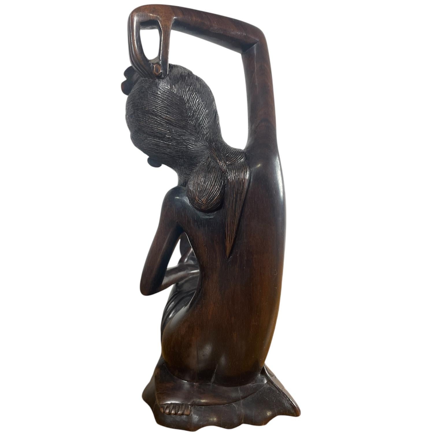 Vintage Balinese in legno d'ebano intagliato Donna nuda In condizioni buone in vendita a Ciudad Autónoma Buenos Aires, AR