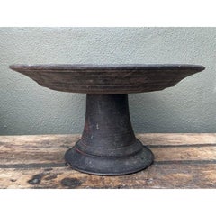 Vintage Balinese Turned Wood Pedestal Bowl (bol à piédestal en bois tourné)