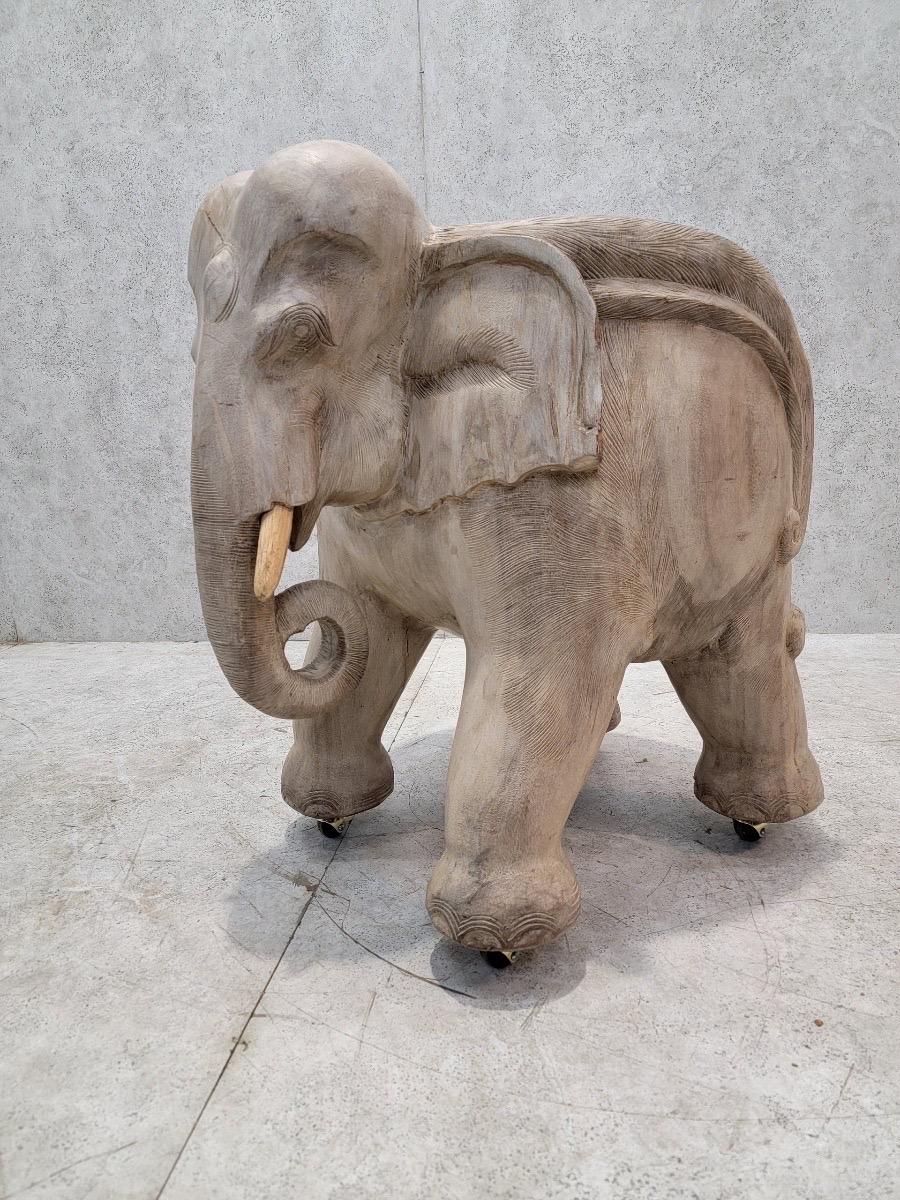 elephant chair wood