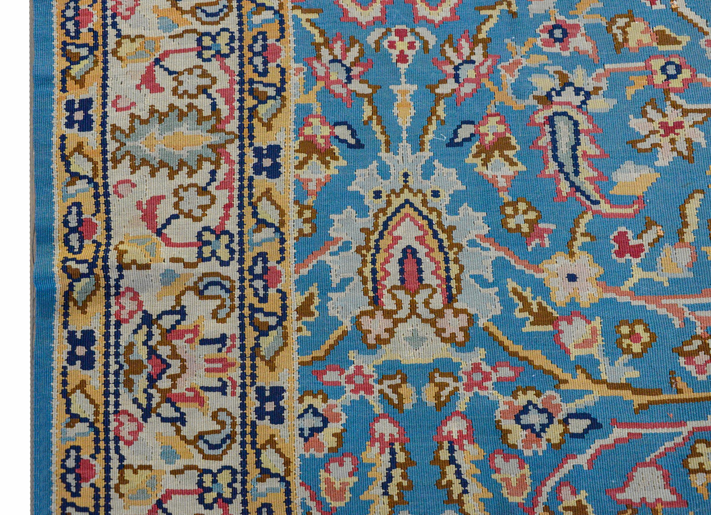 Hand-Woven Vintage Balkhan Kilim For Sale