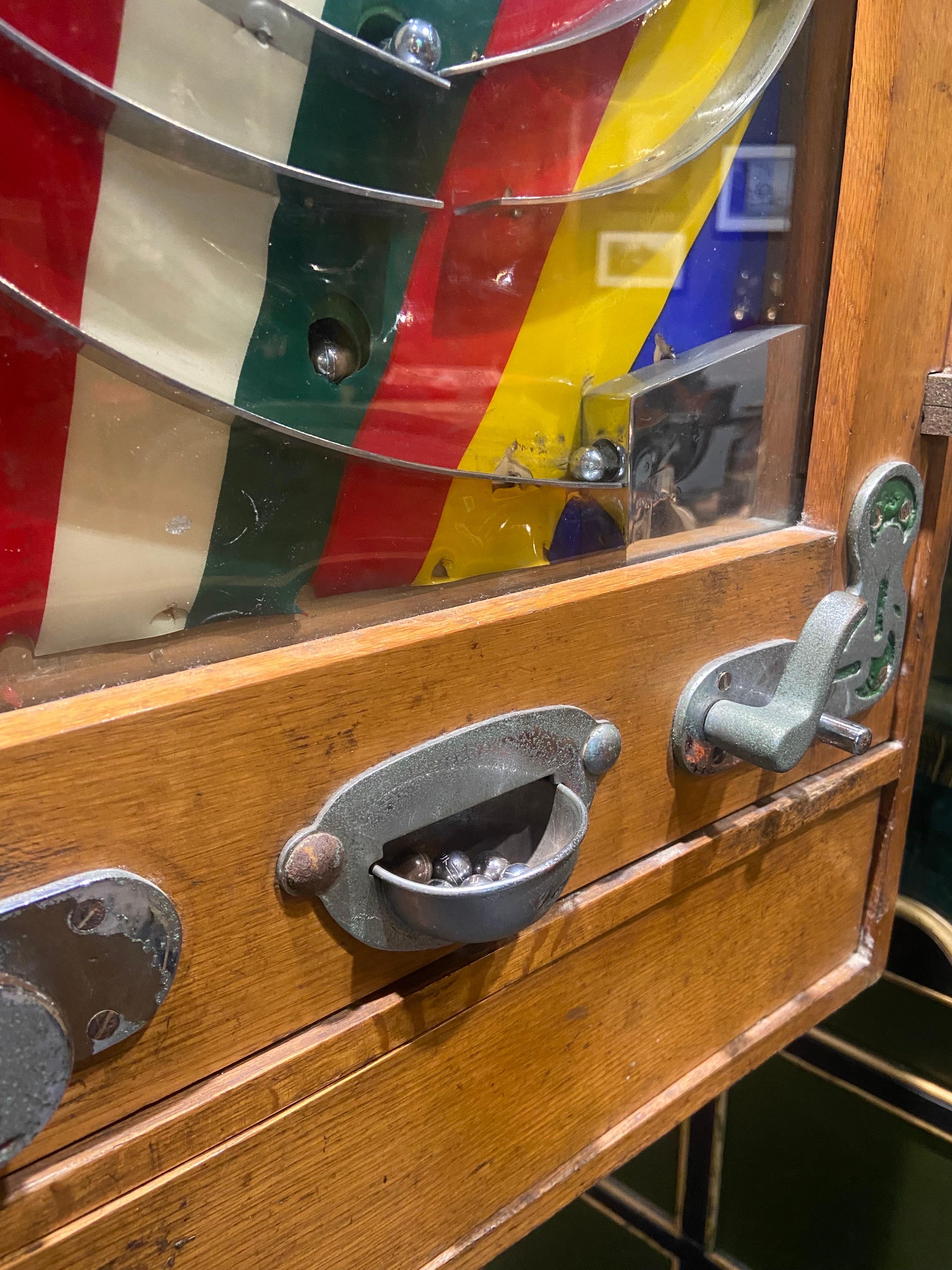 English Vintage Ball Cascade Bryan's Elevenses Allwin Penny Slot Machine For Sale