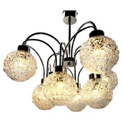 Lampada a stelo a sfera vintage con 8 luci globulari Massive Belgium 1960s