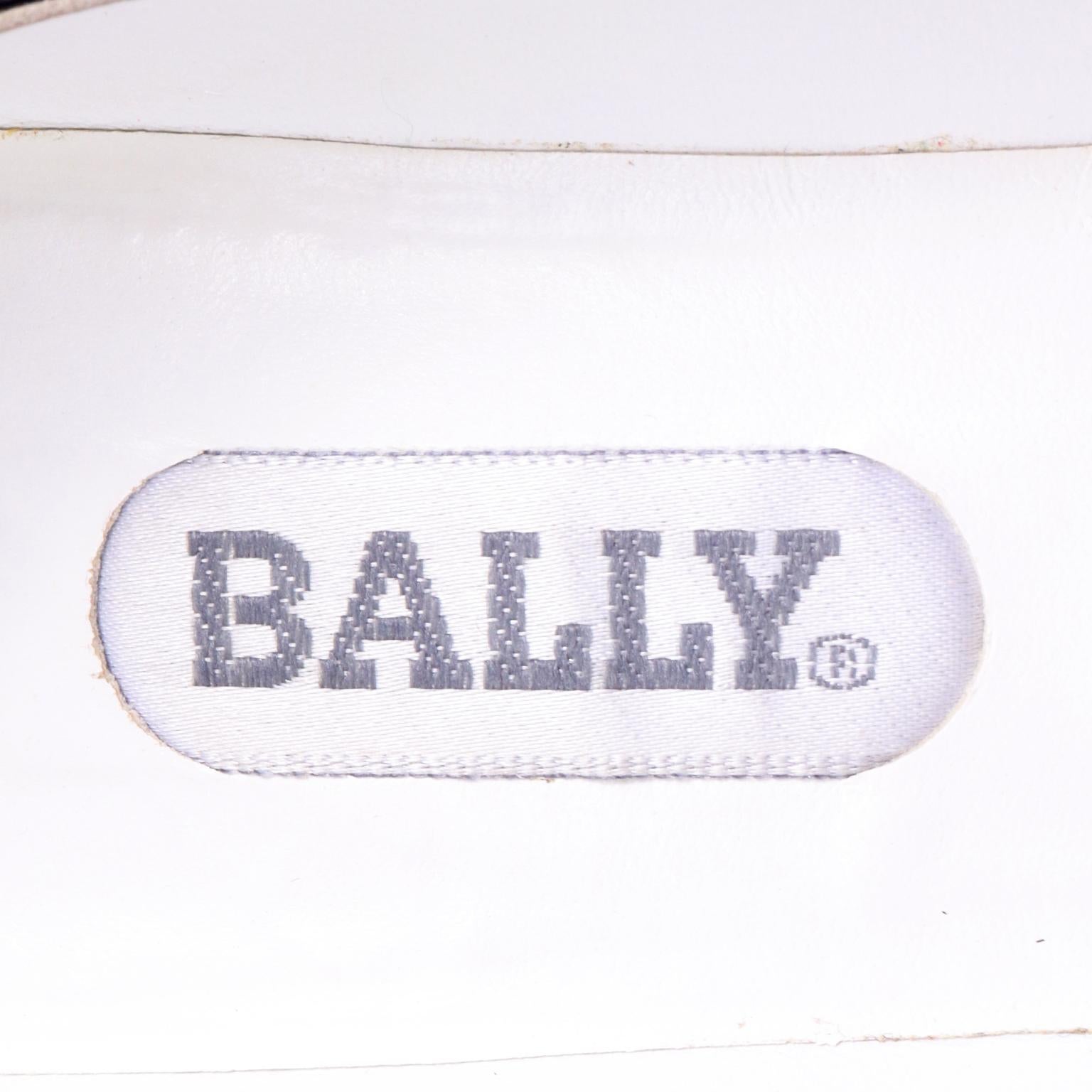 Chaussures à talons vintage Bally rayées noires et blanches avec boîte à chaussures d'origine en vente 1