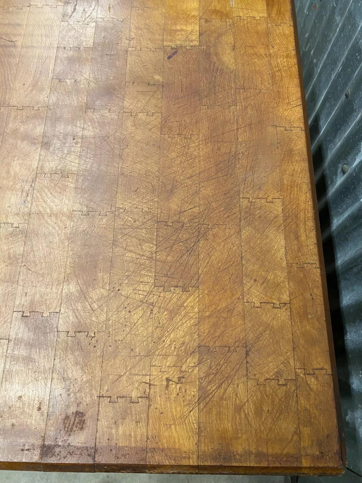Other Vintage Bally Block Co French Provincial Maple Heavy Butcher Block Island Table