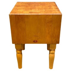 Vintage Bally Block Co French Provincial Maple Heavy Butcher Block Island Table