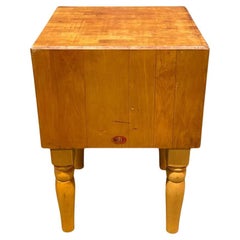 Vintage Bally Block Co French Provincial Maple Heavy Butcher Block Island Table