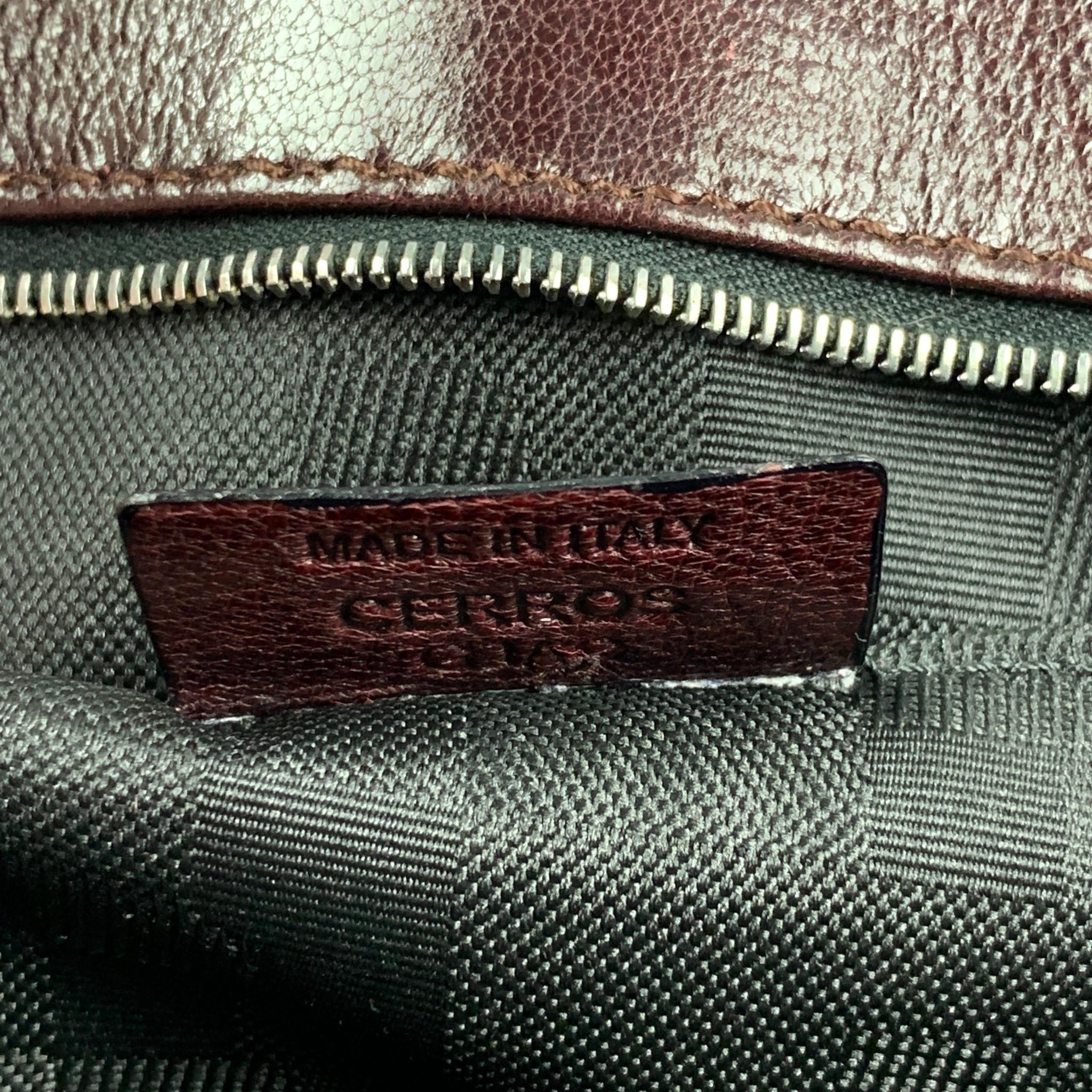 Bolso de hombro vintage BALLY de cuero burdeos y plateado 1