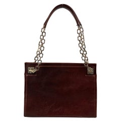 Antique BALLY Burgundy & Silver Leather Shoulder Bag