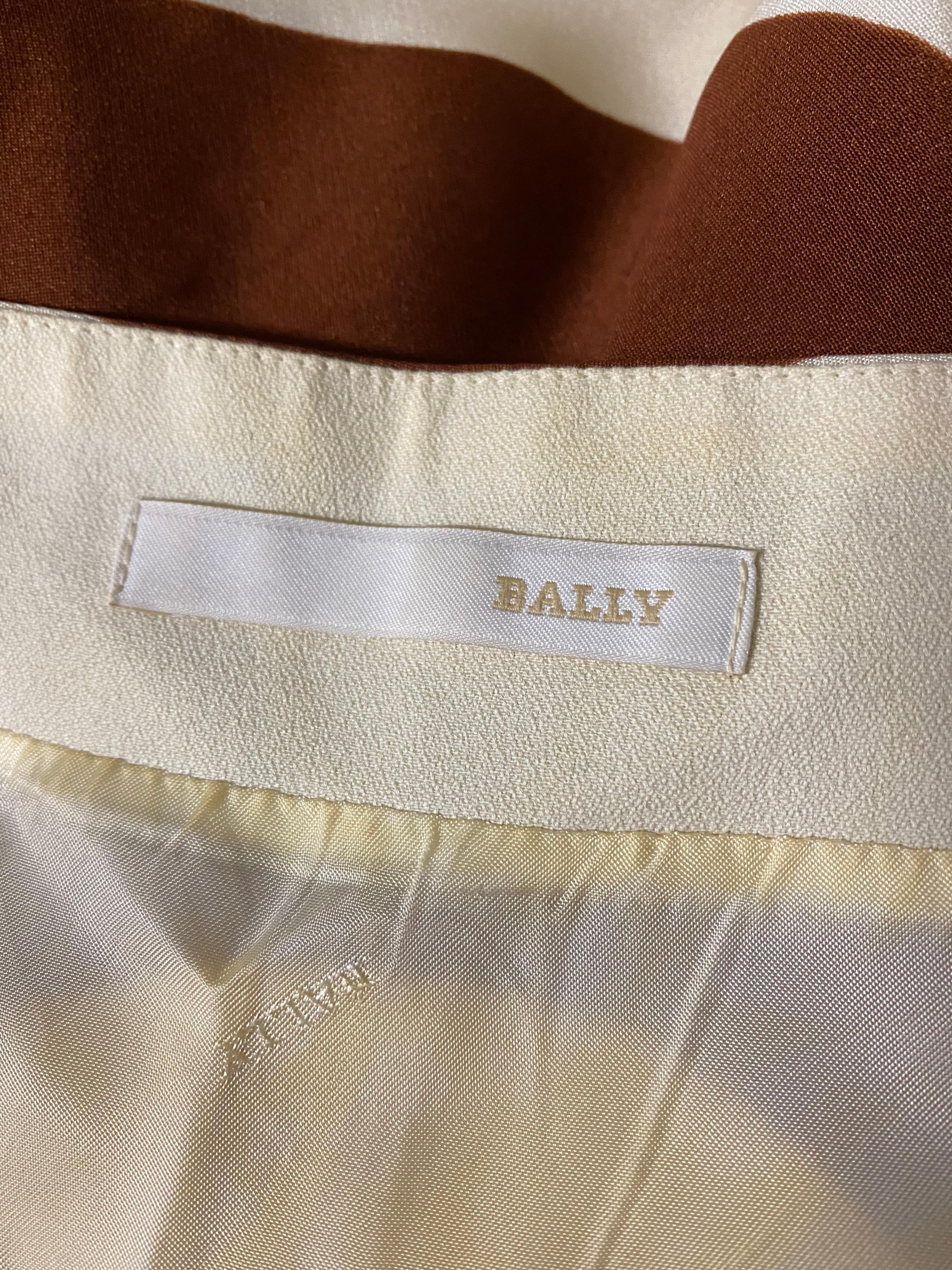 Vintage Bally Silk Ivory Sleeveless Mini Dress Size 6 For Sale 1